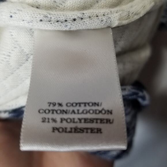 Ann Taylor Top Small Quilted Navy Blue Knit V-Neck Cropped - Picture 5 of 6